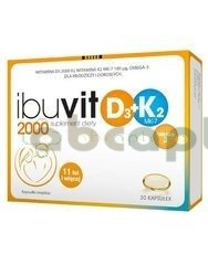 Ibuvit D3 2000 + K2 MK-7 Omega 3, dla dzieci powyżej 11 roku życia oraz dorosłych, 30 kapsułek