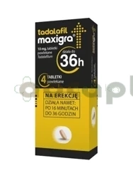 Tadalafil Maxigra 10 mg,              4 tabletki