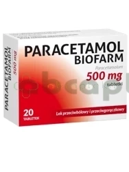 Paracetamol Biofarm, 500 mg, 20 tabletek | DATA WAŻNOŚCI 30.04.2027