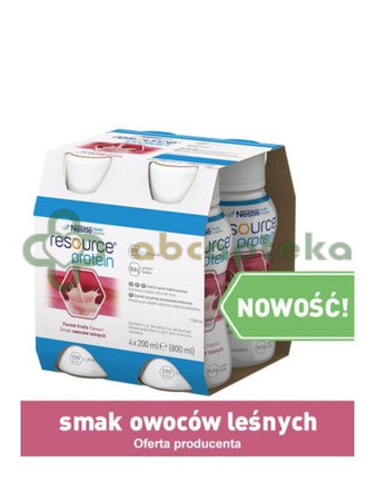 Resource Protein, smak Owoce leśne, 4 x 200 ml