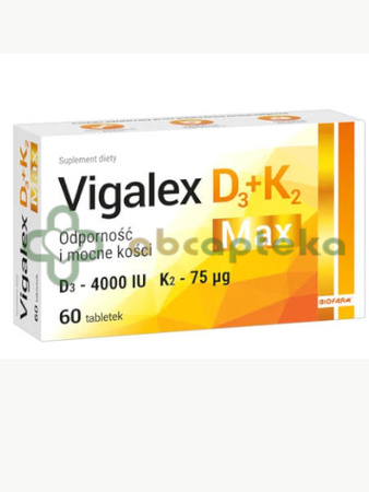 Vigalex D3 + K2 Max, 60 tabletek