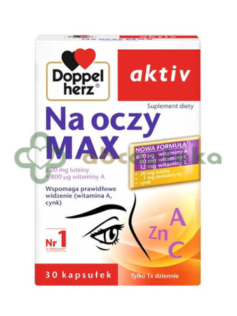 Doppelherz Aktiv Na oczy Max, 30 kapsułek | DATA WAŻNOŚCI 28.02.2026