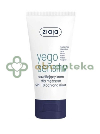 Ziaja Yego Sensitiv, nawilżający krem dla mężczyzn, SPF10, 50 ml