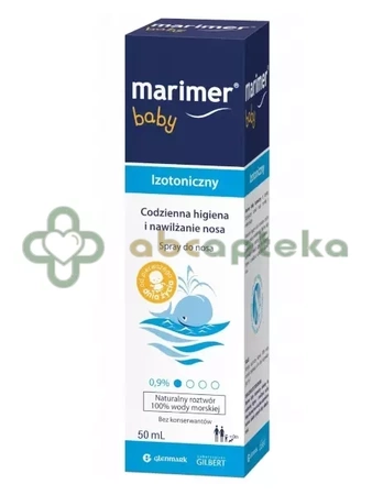 Marimer Baby, woda morska, spray izotoniczny dla niemowląt i dzieci, 50 ml