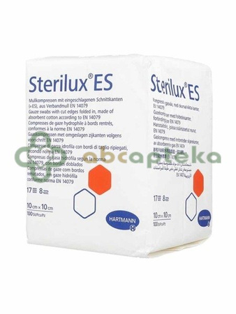 Sterilux ES kompresy niejałowe, 17 nitkowe, 8 warstwowe, 10 cm x 10 cm, 50 sztuk