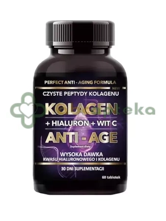 Intenson, Kolagen ANTI-AGE + hialuron + witamina C, 90 tabletek