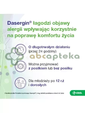 Dasergin 5 mg,10 tabletek powlekanych