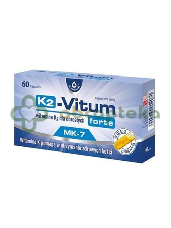 K2-Vitum Forte, witamina K2 MK7 75 mcg, 60 kapsułek