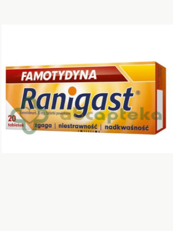 Famotydyna Ranigast 20 mg, 20 tabletek