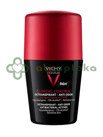 Vichy Homme Clinical Control 96 h, dezodorant dla mężczyzn, roll-on, 50 ml