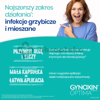 Gynoxin Optima, 200 mg, 3 kapsułki dopochwowe