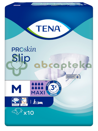 TENA Slip ProSkin Maxi, Pieluchomajtki rozmiar M, 10 sztuk