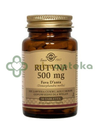 Solgar, Rutyna 500 mg,  50 tabletek