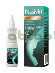 Nasivin Kids, 0,025%, (0,25 mg/ml), aerozol do nosa, 10 ml