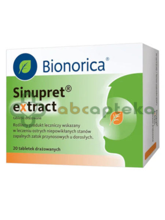 Sinupret extract, 160 mg, 20 tabletek drażowanych