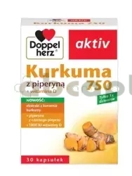 Doppelherz aktiv Kurkuma 750 z piperyną + witamina D, 30 kapsułek