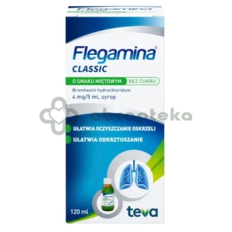 Flegamina 4 mg/5 ml syrop o smaku miętowym bez cukru 120 ml