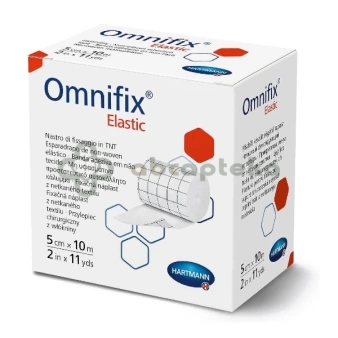 OmniFix Elastic, elastyczny, hipoalergiczny przylepiec wkłókninowy do mocowania opatrunków, 5 cm x 10 m, 1 sztuka