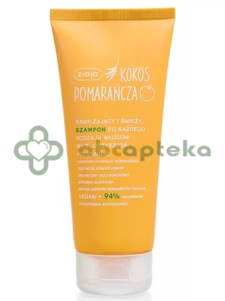 ZIAJA LTD. Z.P.L. SP. Z O.O. Ziaja, Kokos Pomarańcza, nawilżający i świeży szampon do każdego rodzaju włosów,  200 ml — Inhaltsstoffe i ocena