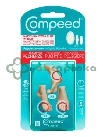 Plastry Compeed na pęcherze, mix, 5 sztuk