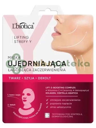 L'biotica, Lifting Strefy Y, Maska ujędrniająca łagodząca zaczerwienienia, 1 sztuka