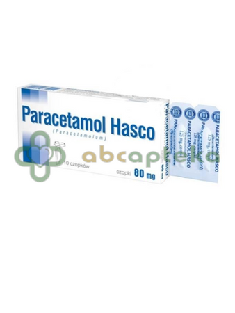 Paracetamol Hasco, 80 mg, 10 czopków