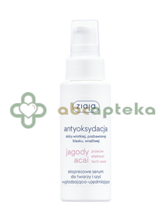 Ziaja Jagody Acai, ekspresowe serum do twarzy i szyi, 50 ml