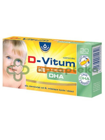 D-Vitum 600 j.m. D DHA, twist-off, 30 kapsułek 