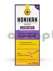 Honikan Kaszel Junior, syrop na kaszel suchy i mokry, 230 g