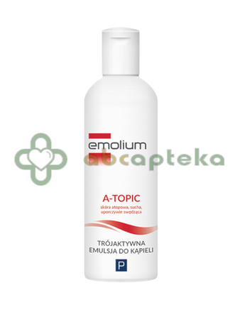 Emolium A-Topic, Trójaktywna emulsja do kąpieli, 200 ml