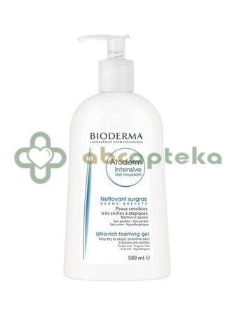 Bioderma Atoderm Intensive Gel Moussant, żel oczyszczający i natłuszczający, 500 ml