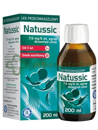 Natussic, 7,5 mg/5 ml, syrop, 200 ml | DATA WAŻNOŚCI 30.11.2025
