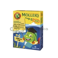 Tran Mollers Omega-3 Rybki, żelki, smak jabłkowy, 36 sztuk