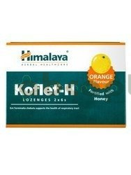HIMALAYA Koflet-H do ssania, smak pomarańczowy, 12 pastylek