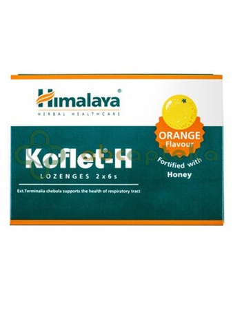 HIMALAYA Koflet-H do ssania, smak pomarańczowy, 12 pastylek