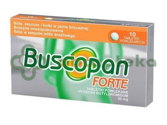 Buscopan forte, 20 mg, 10 tabletek powlekanych