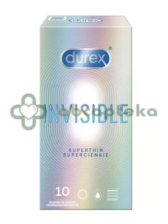 Durex Invisible, supercienkie prezerwatywy, 10 sztuk