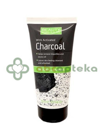 Beauty Formulas Charcoal, żel do mycia twarzy, detoks z aktywnym węglem, 150 ml