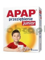 Apap Przeziębienie Junior, 300 mg+20 mg+ 5 mg, 6 saszetek