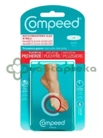 Plastry Compeed na pęcherze, wąskie, 6 sztuk