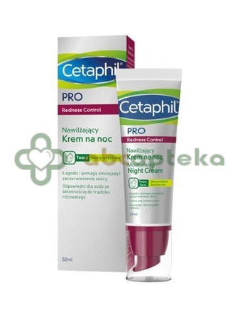 Cetaphil Pro Redness Control, krem nawilżający na noc, skóra wrażliwa, 50 ml