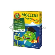 Tran Mollers Omega-3 Rybki, owocowe żelki, 36 sztuk