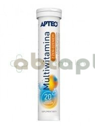 Multiwitamina z żeń-szeniem APTEO, 20 tabletek musujących