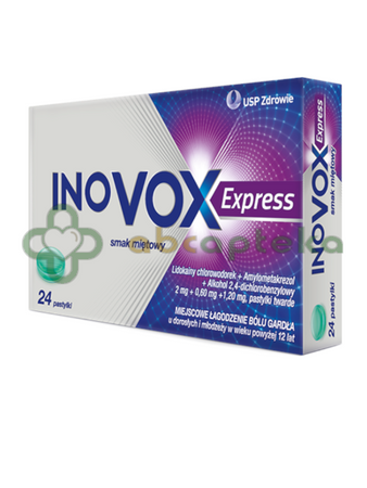 Inovox Express, smak miętowy, 24 pastylki, 