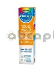 Plusssz 100% Multiwitamina + Minerały, smak mango-pomarańcza, 20 tabletek musujących