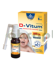 D-Vitum 400 j.m.,witamina D dla niemowląt, aerozol, 6 ml