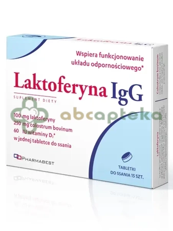 Laktoferyna IgG,  15 tabletek do ssania | DATA WAŻNOŚCI 31.01.2025