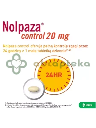 Nolpaza control, 20 mg, 14 tabletek dojelitowych