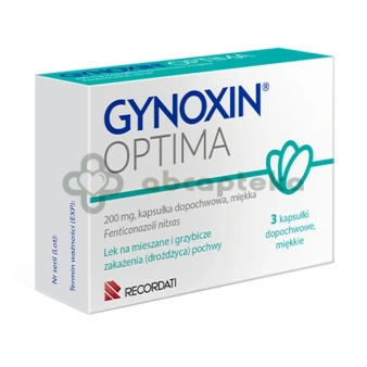 Gynoxin Optima, 200 mg, 3 kapsułki dopochwowe