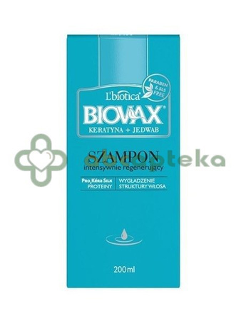 Biovax Keratyna + Jedwab, intensywnie regenerujący szampon, 200 ml